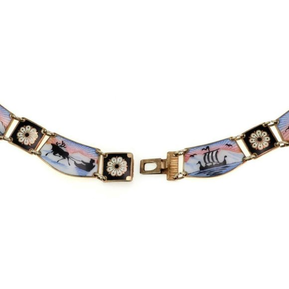 David Anderson Norway Enamel Necklace Bracelet Set - Picture 6 of 6